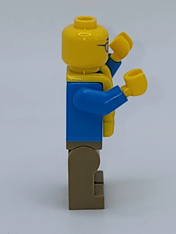 Lego Angler Hombre Bronceado Oscuro Piernas Plateadas Gafas de Sol Chaleco Salvavidas Centro Foto 4 de 4