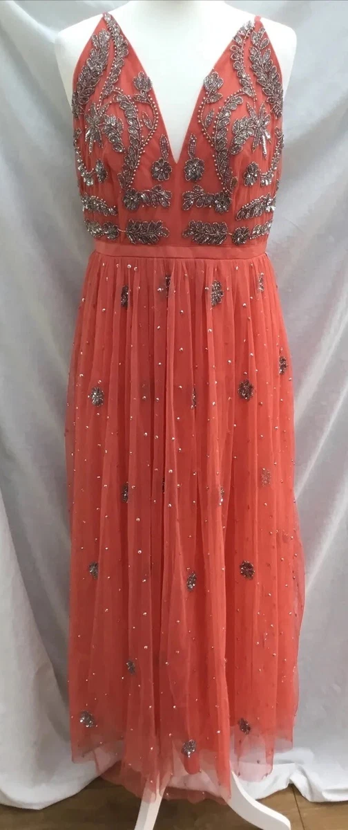strapless open back dress RENT Karen Millen Blush Prom Woven Maxi Dress (RRP 199)