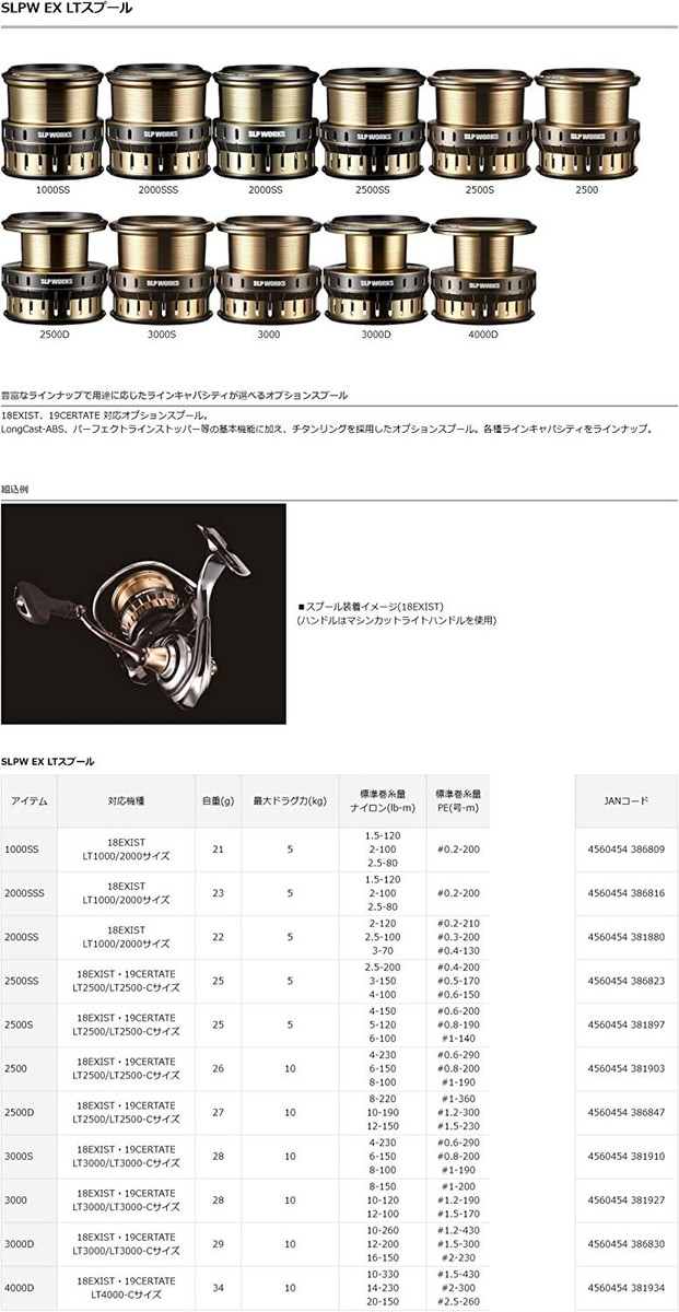 DAIWA EX LT 4000D スプール slp works Daiwa SLP WORKS Spool SLPW EX LT Spool 4000D Reel for