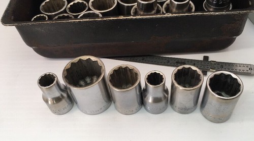 Craftsman 1/2 Drive Vintage =V= 12pt Sockets - Choose - 7/16" - 1-1/4" - USA - Picture 2 of 20