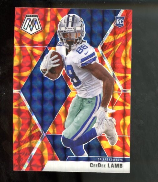 2020 Panini Mosaic Rookies Mosaic Red Prizm CeeDee Lamb #207 Rookie RC