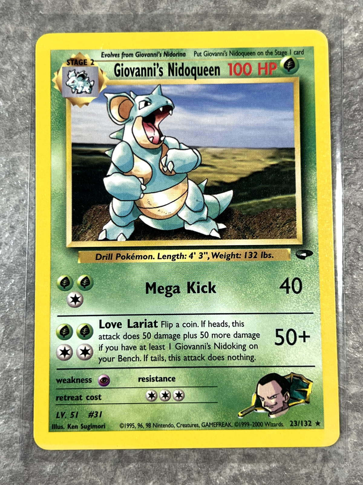 Giovanni's Nidoqueen 23/132 Pokemon TCG Vintage Gym Challenge Rare (Light Play)