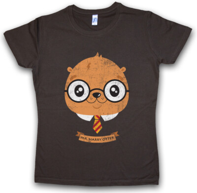 HARRY OTTER T-SHIRT Fun Potter Wizard Animal Wildlife Nature Forest Woods