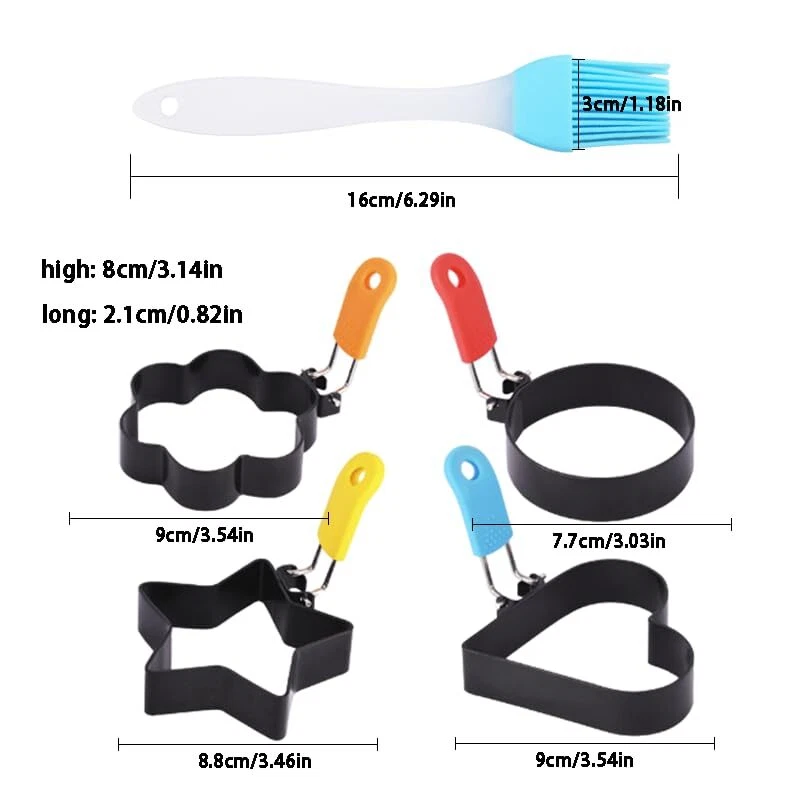 4 Stück Spiegeleiform Spiegeleiform Edelstahl ei Ring Antihaft Runde Eierring... - Bild 2 von 4