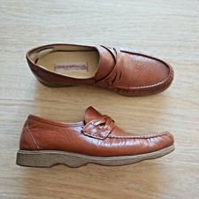 Vintage Famolare Made in Italy Leather Loafer Wave Rubber Sole Brown Women US7.5