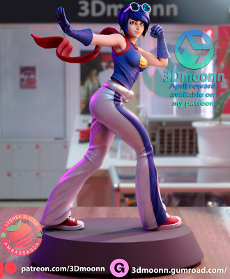 May Lee, King of Fighters, KOF, sexy Pin-Up Statue, 3D Druck Figur, UNBEMALT