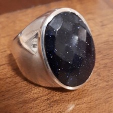 925 SILVER RING Solid Star Quartz Solitaire Seal