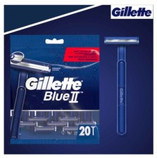 20 x Gillette Blue II Disposable Long Lasting Blades ChromiumCoating Men's Razor