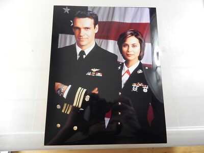 David James Elliott - Catherine Bell - JAG - 8 x 10'' High Gloss Photo in Uniform