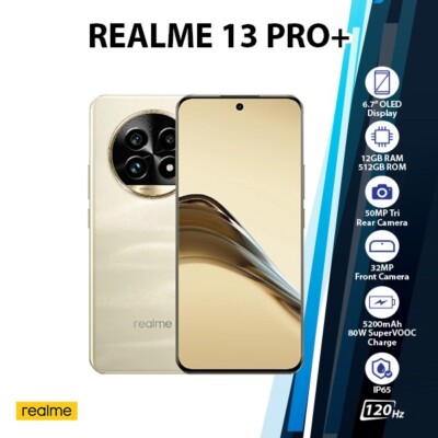 Realme 13 Pro+ Plus 5G Global Android Cell Phone(Gold/12GB+512GB