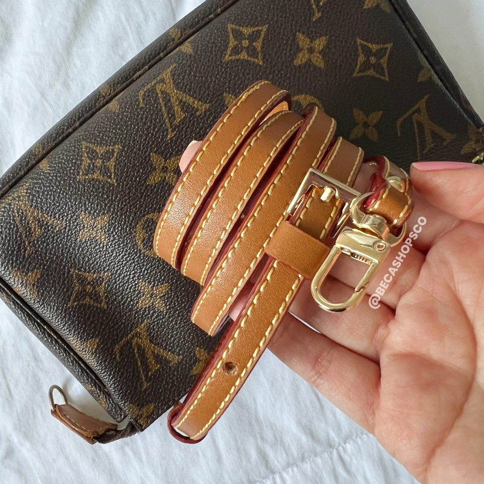 Bandolera roja tostada Vachetta correa de cuero repuesto para Louis Vuitton Croisette Foto 2 de 4