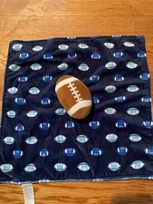 Carters Baby Security Blanket Plush 14.5" Navy Blue Football Lovey Infant VGUC