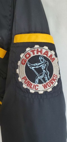 Vtg 90's BATMAN Gotham Public Works Coat Bomber JACKET Sherpa Collar S 6-8 Rare! - Picture 3 of 7
