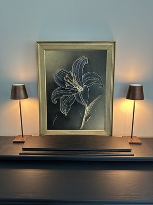 Handgemaltes Strukturbild mit goldener Acryl Farbe veredelt | 50x70cm Unikat