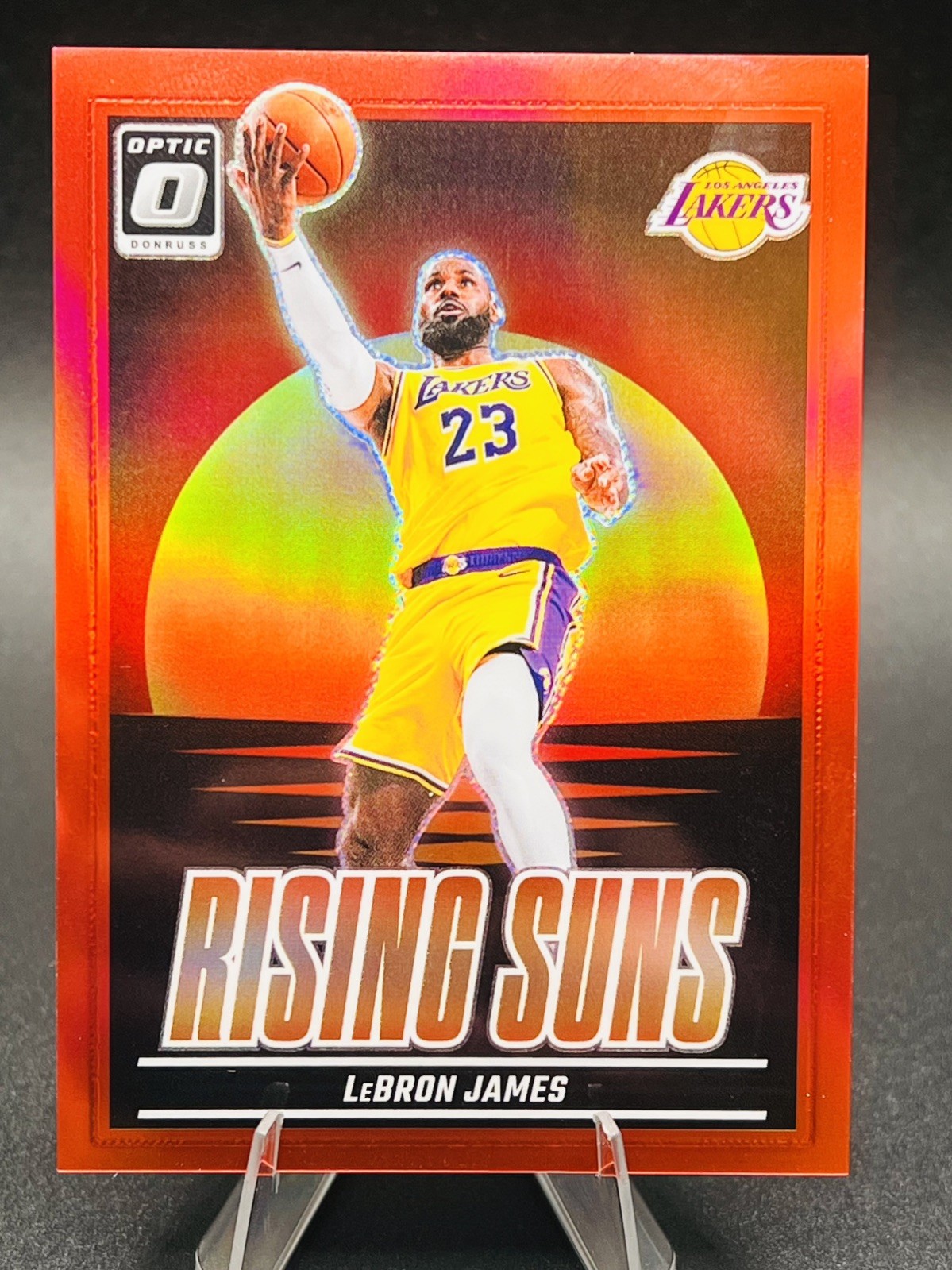 2024-25 Panini Donruss Optic - LeBron James Rising Suns #2 Red Prizm /99
