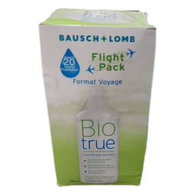 Biotrue Multi-Purpose Travel Linsenflüssigkeit, 100 ml Flug-Paket, Kissen und Re
