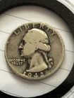 1942-D U.S. Washington Quarter Dollar 90% 25C Silver Circulated Good Coin!