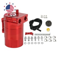 Oil Catch Can, 300ML Universal Baffled Catch Can Kit with 5FT 3/8 Inch Red