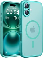 HandyhüLle FüR Iphone 16 Plus Magsafe StoßFest Kratzfest Transluzent BlaugrüN