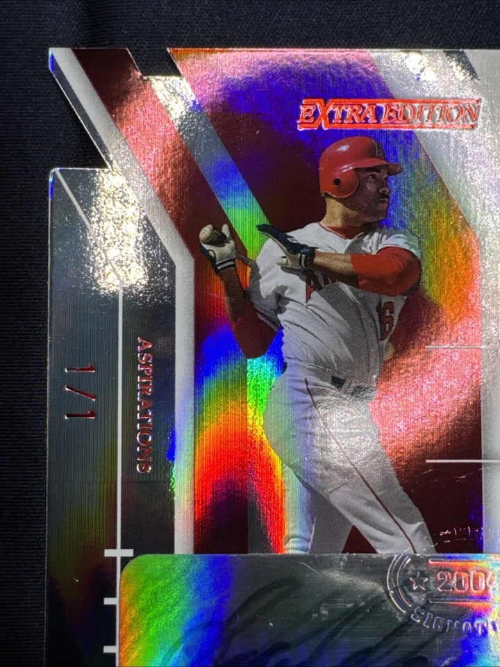 2004 Elite Extra Edition Garret Anderson Aspirations Die Cut Red Auto Angels 1/1 - Image 3 of 4