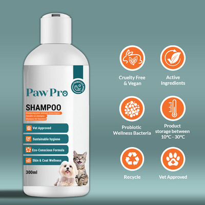 PawPro Hunde & Katzen Shampoo   Probiotisch, Geruchsneutralisierung & Sanft