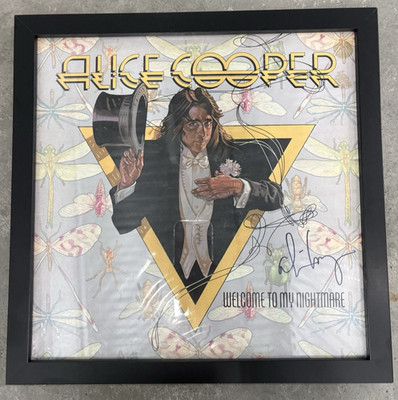 ALICE COOPER SIGNED WELCOME TO MY NIGHTMARE LP VINYL ALBUM /RECORD AUTOGRAPHED
