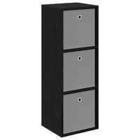 Sideboard Schubladen Schwarz Eichen-Optik 35 X 32 X 99,5 Cm