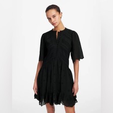 Madewell Eyelet Flutter Sleeve Mini Dress in Cotton Size: 0, NWT
