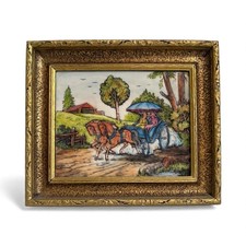 Artini Sculptured Engraving Hand-Painted Ice Cream Vendor Scene — listing 5