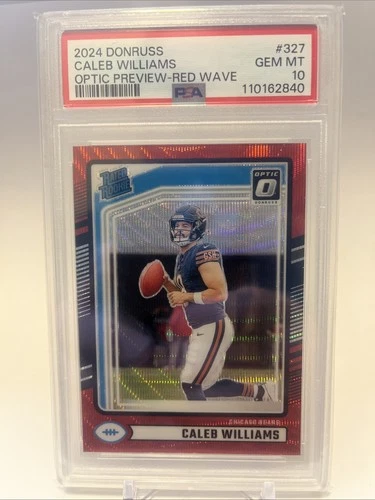 2024 Donruss  Rated Rookie Caleb Williams #327 Optic Preview Red Wave Prizm (RC)