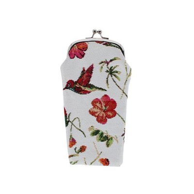 CTM Women's Hummingbird Print Tapestry Glasses Case