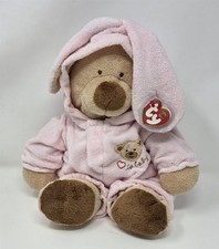 Baby Ty PJ Rosa Pluffies Oso Extraíble Conejito Pijama Grande 14" Love To