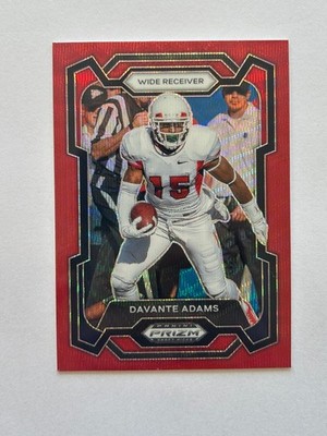 2024 Panini Prizm Draft Picks, Davante Adams, Ruby Red Wave Prizm #66 Rams