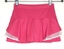 Lucky in Love Girls Skort Medium M 10-12 Pink White Mesh Pleated Tennis Skirt