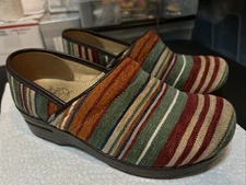 Dansko Vegan Pro Clogs Shoes Striped Multi Artisan Weave Size 37 (6.5 ) US