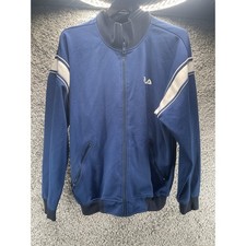 Vintage 90s Men  s FILA Zip Sweater Size Medium Navy Athletic Track Jacket