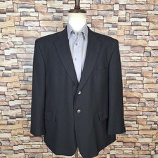 Stafford Vintage Blazer Mens 46S Black with Silver Buttons Single Vented DR