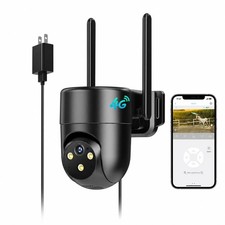 LIWAN Wired 4G LTE Cellular Security Camera, No WiFi Needed, Black, 1 Pack | ...