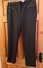 Robell Mimi trousers, grey. size 16, zipped pockets, stretch fabric with wool