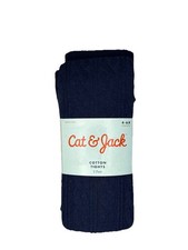 Cat  Jack Girls' Cotton Footed Tights 2 Pack size 4-6X Navy Blue