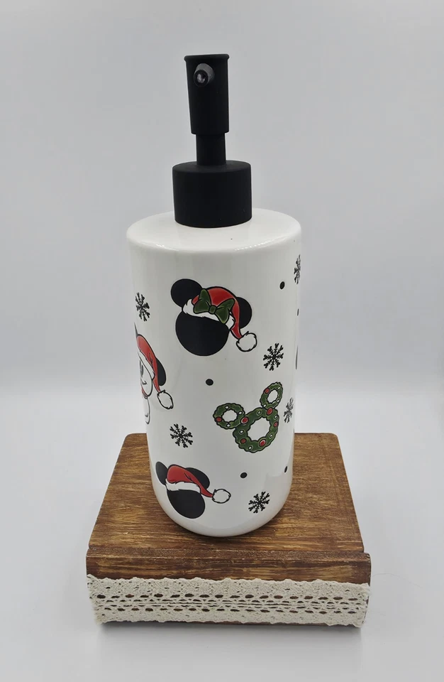 Disney Mickey Mouse Snowman Wreaths Holiday Soap Dispenser NEW - Image 4 of 4