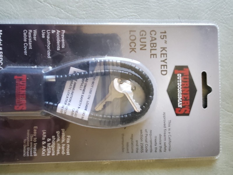 Turner’s Outdoorsman 15in Keyed Black Cable Gun Lock for Pistol/Rifle/Shotgun
