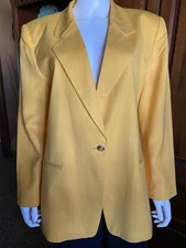 Jones New York Blazer, fully lined, Golden Yellow, longer length, Size 14