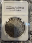 1921 S $1 Morgan Silver Dollar, Nice Coin, Clear Lines, Encapsulated