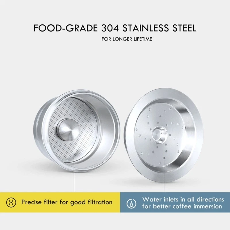 Durable Stainless Steel Coffee Filter Accessory Suitable for Various Machines