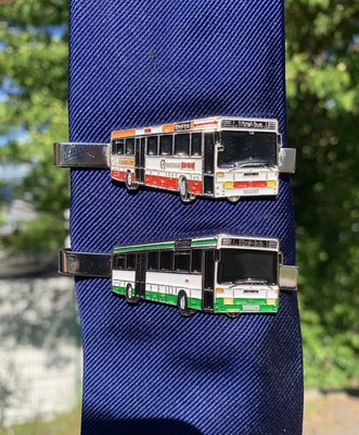Krawattenklammer Set Mercedes-Benz O407 RVE Erzgebirge und KVG Zittau - NEU