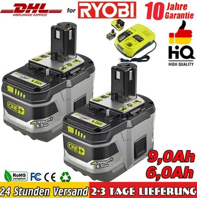 2x Original Für Ryobi Akku 18V 5,0Ah HP Lithium ONE Plus RB18L50 P108/Ladegerät
