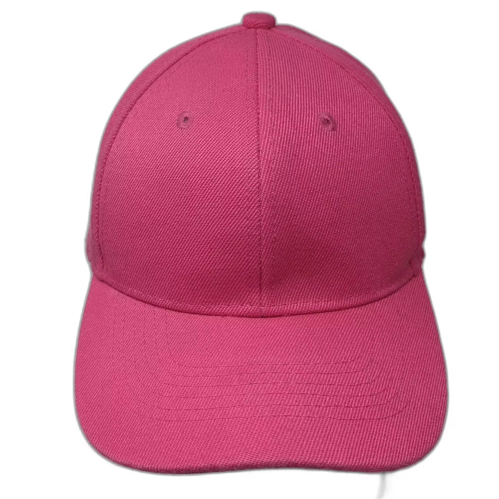 Pink Baseball Cap Hat Strapback OS Adjustable Plain Solid Color Curved Brimmed