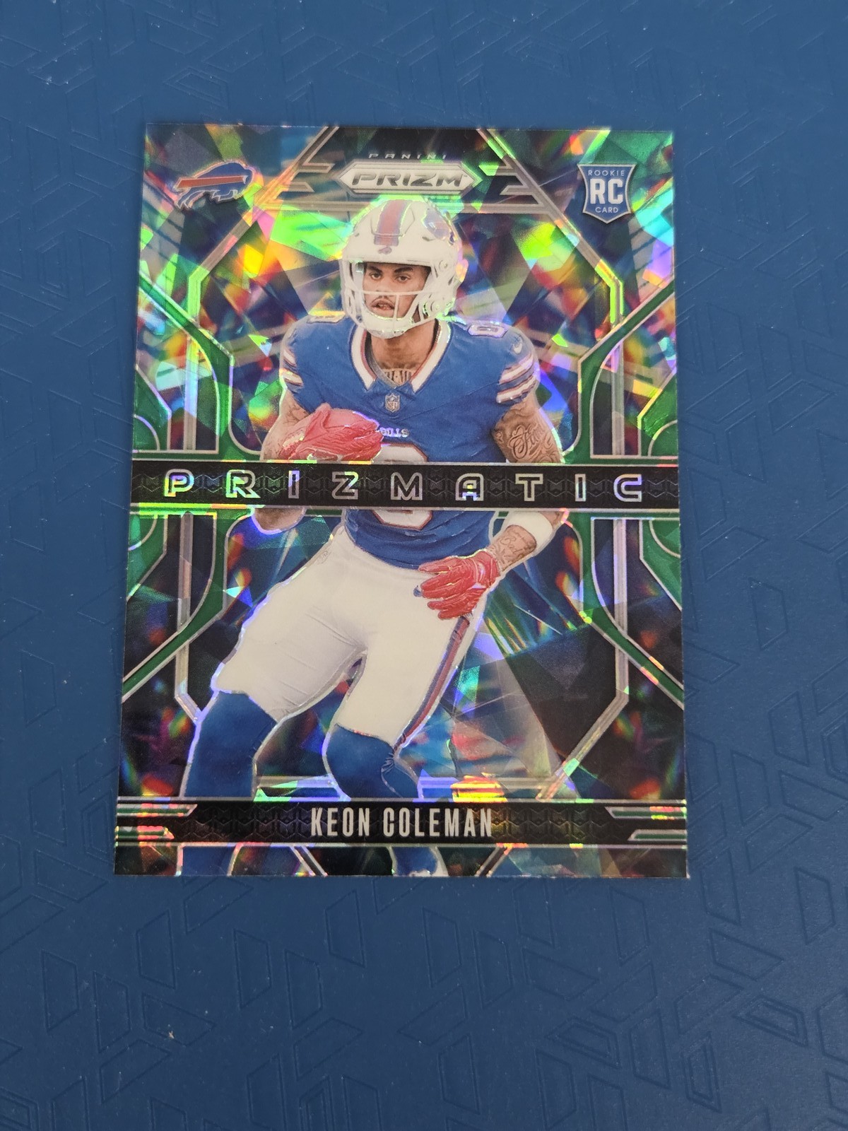 2024 Prizm Prizmatic Green Ice RC #15 Keon Coleman Bills FOOTBALL Card 4H