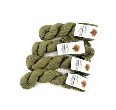 Cascade Ultra Pima Cotton Yarn Lot 4 Skeins DK 880 Yds Olive Green